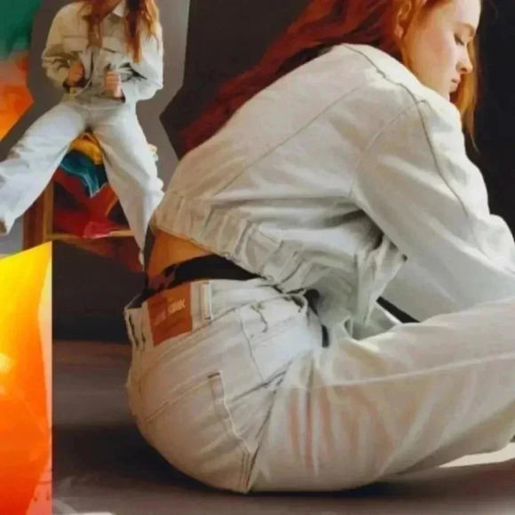 PULL & BEAR By SADIE SINK JEANS Wide Leg Limited Edition Women Size EUR 36 USA 4 - Picture 2 of 16